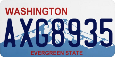 WA license plate AXG8935