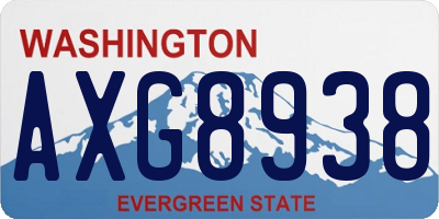 WA license plate AXG8938