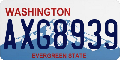 WA license plate AXG8939