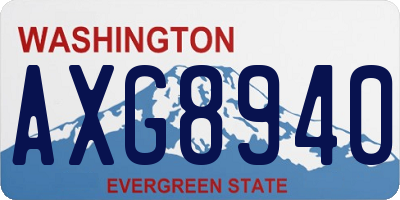WA license plate AXG8940