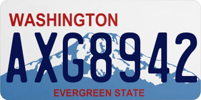 WA license plate AXG8942