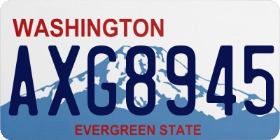 WA license plate AXG8945