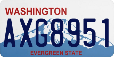 WA license plate AXG8951