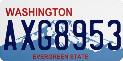 WA license plate AXG8953