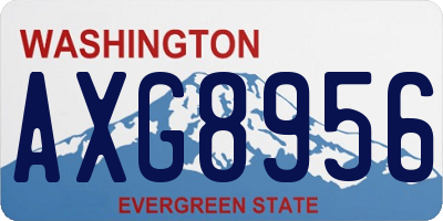 WA license plate AXG8956