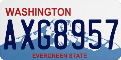 WA license plate AXG8957