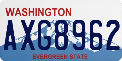 WA license plate AXG8962