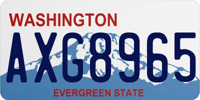 WA license plate AXG8965
