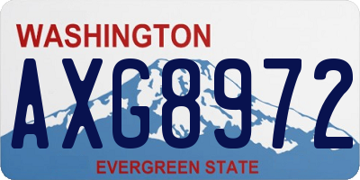 WA license plate AXG8972