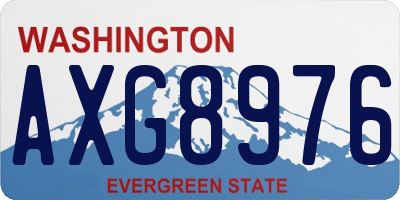 WA license plate AXG8976