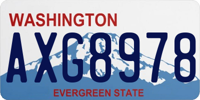 WA license plate AXG8978