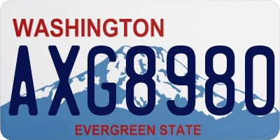 WA license plate AXG8980