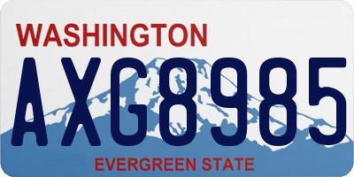 WA license plate AXG8985
