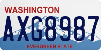 WA license plate AXG8987