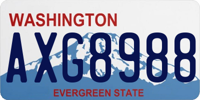 WA license plate AXG8988