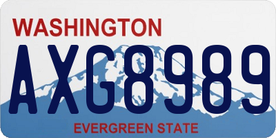 WA license plate AXG8989
