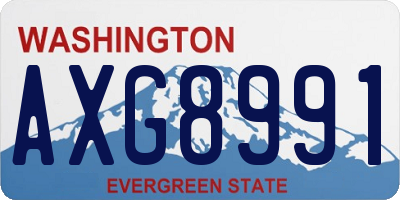 WA license plate AXG8991