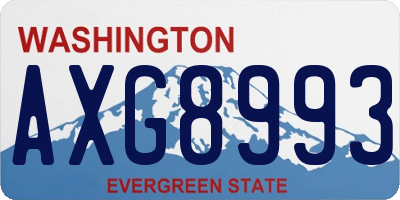 WA license plate AXG8993
