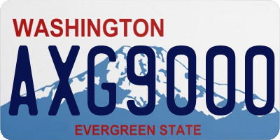 WA license plate AXG9000