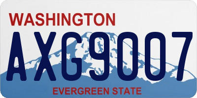 WA license plate AXG9007