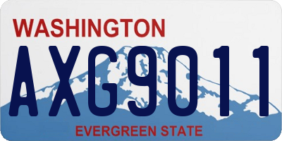 WA license plate AXG9011