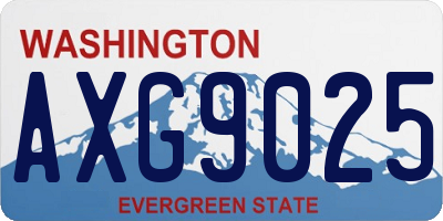 WA license plate AXG9025