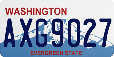 WA license plate AXG9027