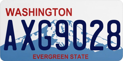 WA license plate AXG9028