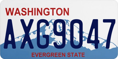 WA license plate AXG9047