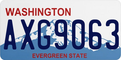 WA license plate AXG9063
