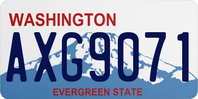 WA license plate AXG9071