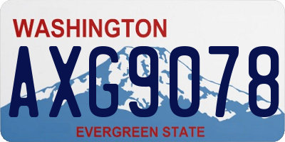 WA license plate AXG9078