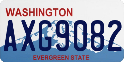 WA license plate AXG9082
