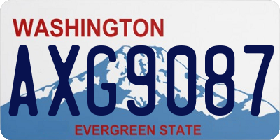 WA license plate AXG9087