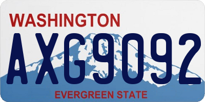 WA license plate AXG9092