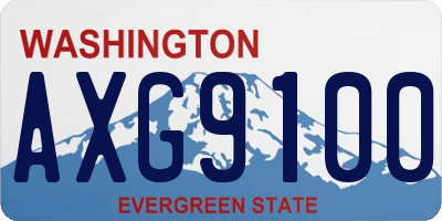 WA license plate AXG9100