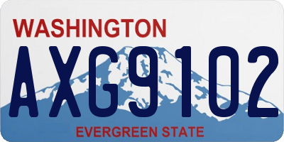 WA license plate AXG9102
