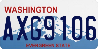 WA license plate AXG9106