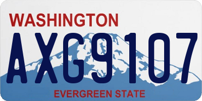 WA license plate AXG9107