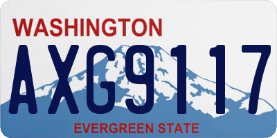 WA license plate AXG9117