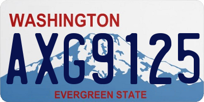 WA license plate AXG9125
