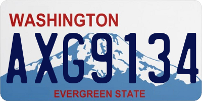 WA license plate AXG9134