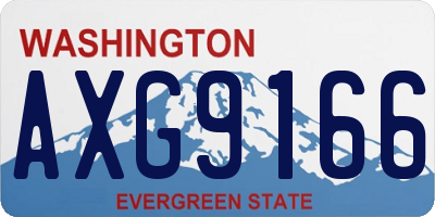WA license plate AXG9166