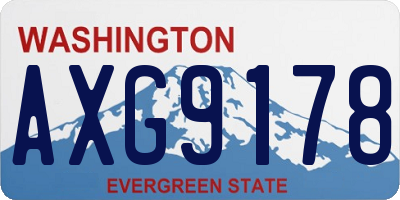 WA license plate AXG9178