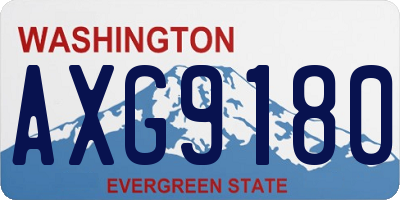 WA license plate AXG9180