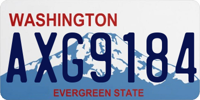WA license plate AXG9184