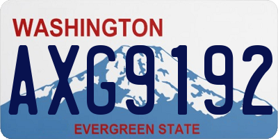 WA license plate AXG9192
