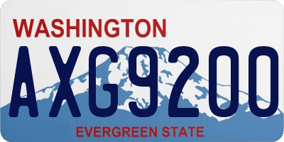 WA license plate AXG9200