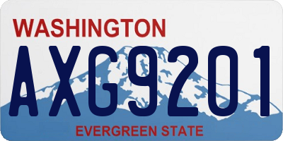 WA license plate AXG9201