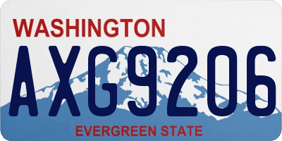 WA license plate AXG9206